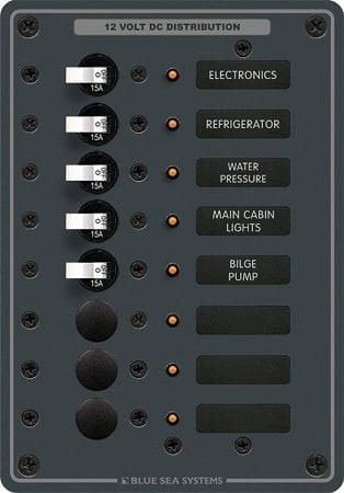 What are the dimensions of the Blue Sea 8023 DC Circuit Breaker Panel?