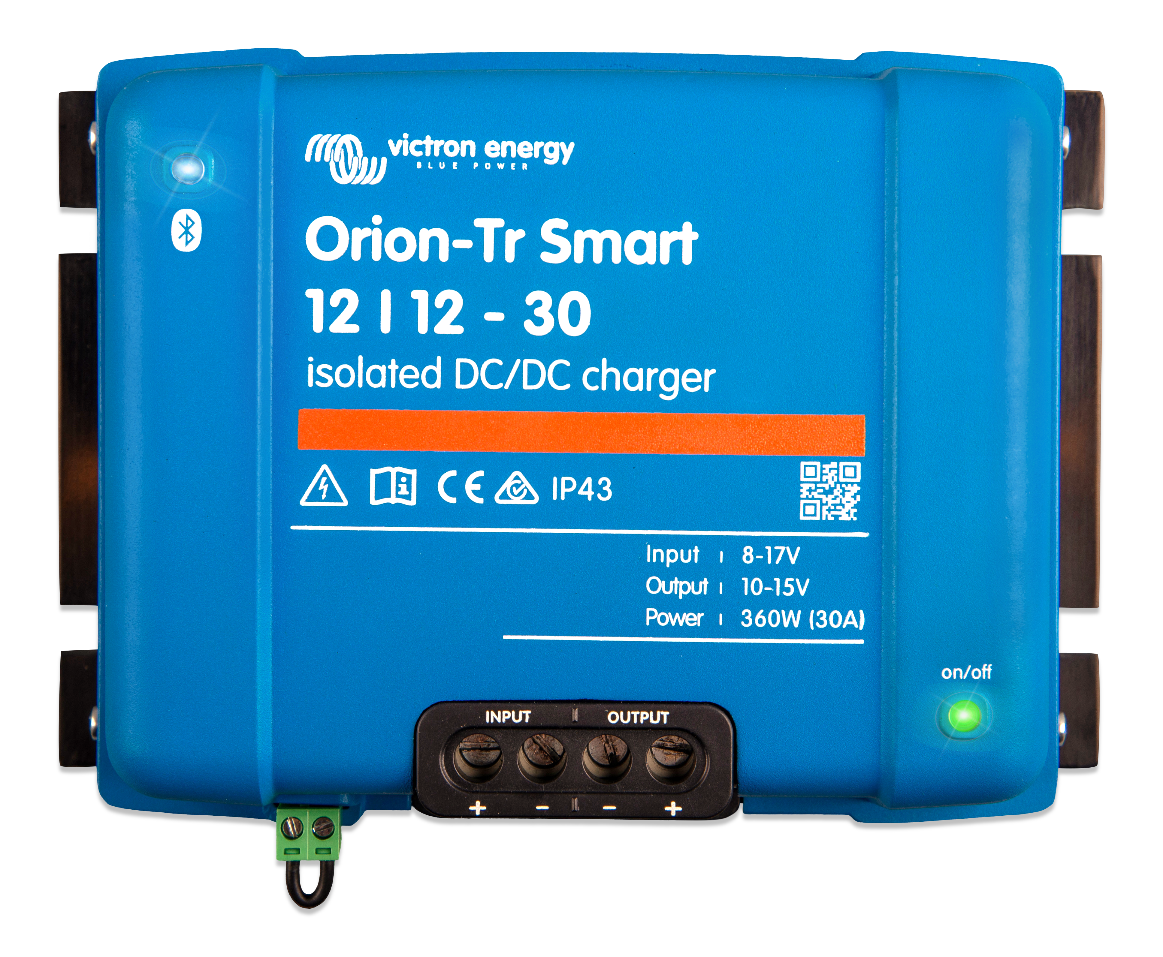 How does the input voltage lock-out function in the Victron Orion-Tr charger?