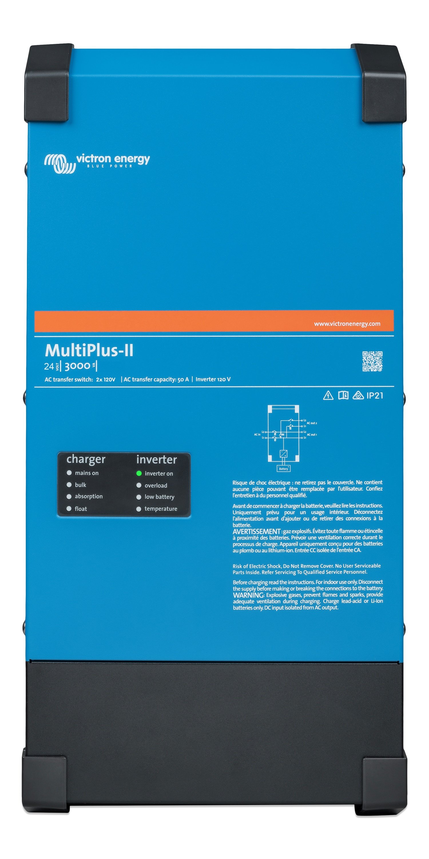 Victron PMP242305130 MultiPlus-II 24/3000/70-50 2x120V inverter charger Questions & Answers
