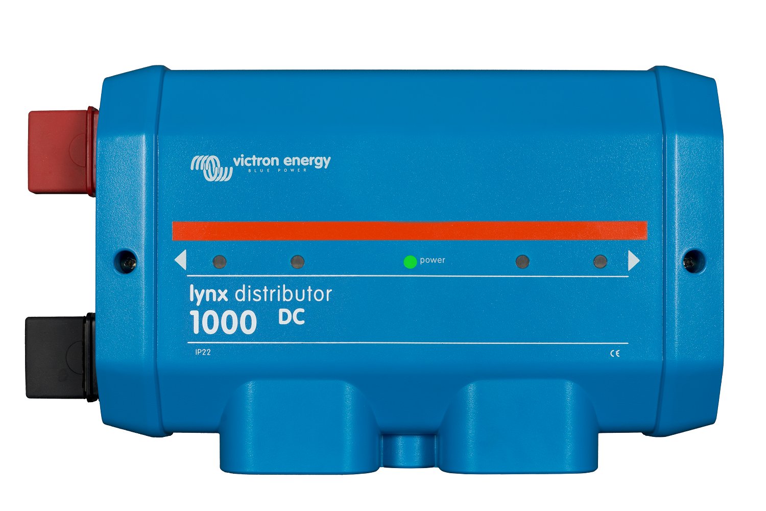 What information do the indicator lights on the Victron Energy Lynx Distributor provide?