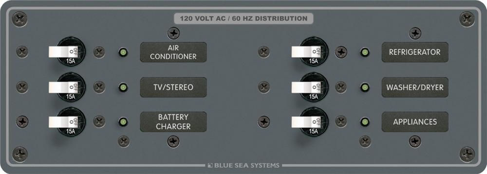 Blue Sea 8097 Panel 120VAC 6 Pos Horizontal Questions & Answers