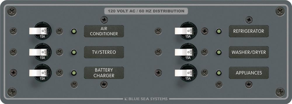 Does this Blue Sea 8097 panel come with 20 amp breaker options? I need one circuit with 20 amp capability