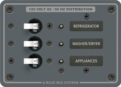 Blue Sea 8058 Circuit Breaker Panel 120VAC - three breakers Questions & Answers