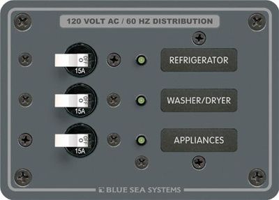 Is the Blue Sea 8058 customizable with two 25 amp and one 15 amp breakers?