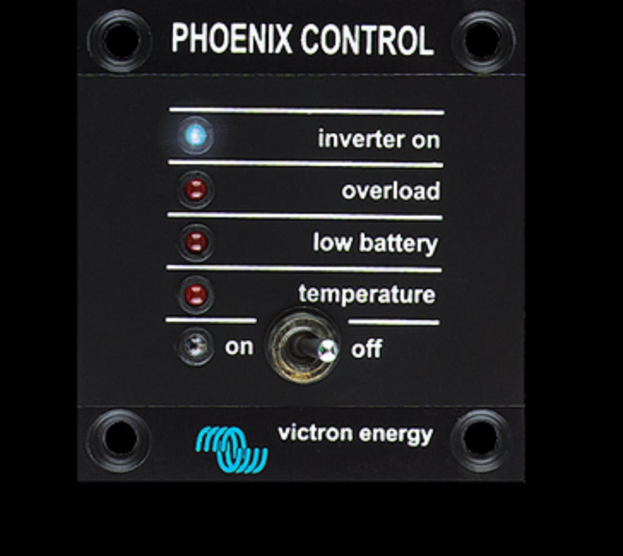 What cable is used to connect the Victron Energy REC030001210 Phoenix Inverter Control to the inverter?