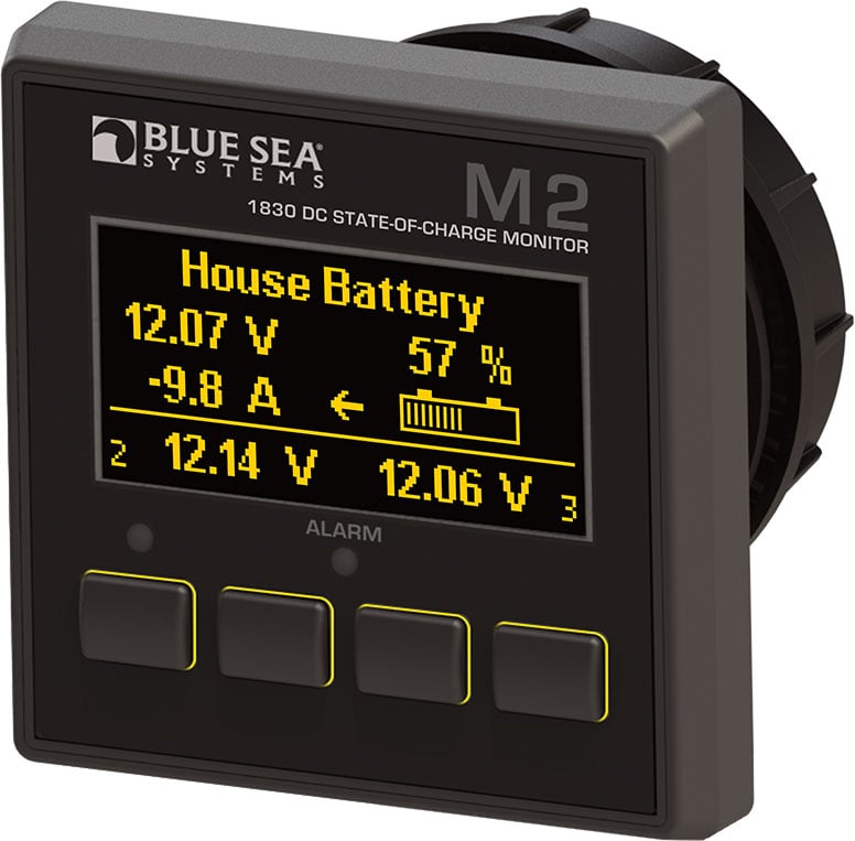 What is the max battery amp hours for the Blue Sea 1830 M2 DC SOC Monitor with wet cell batteries?