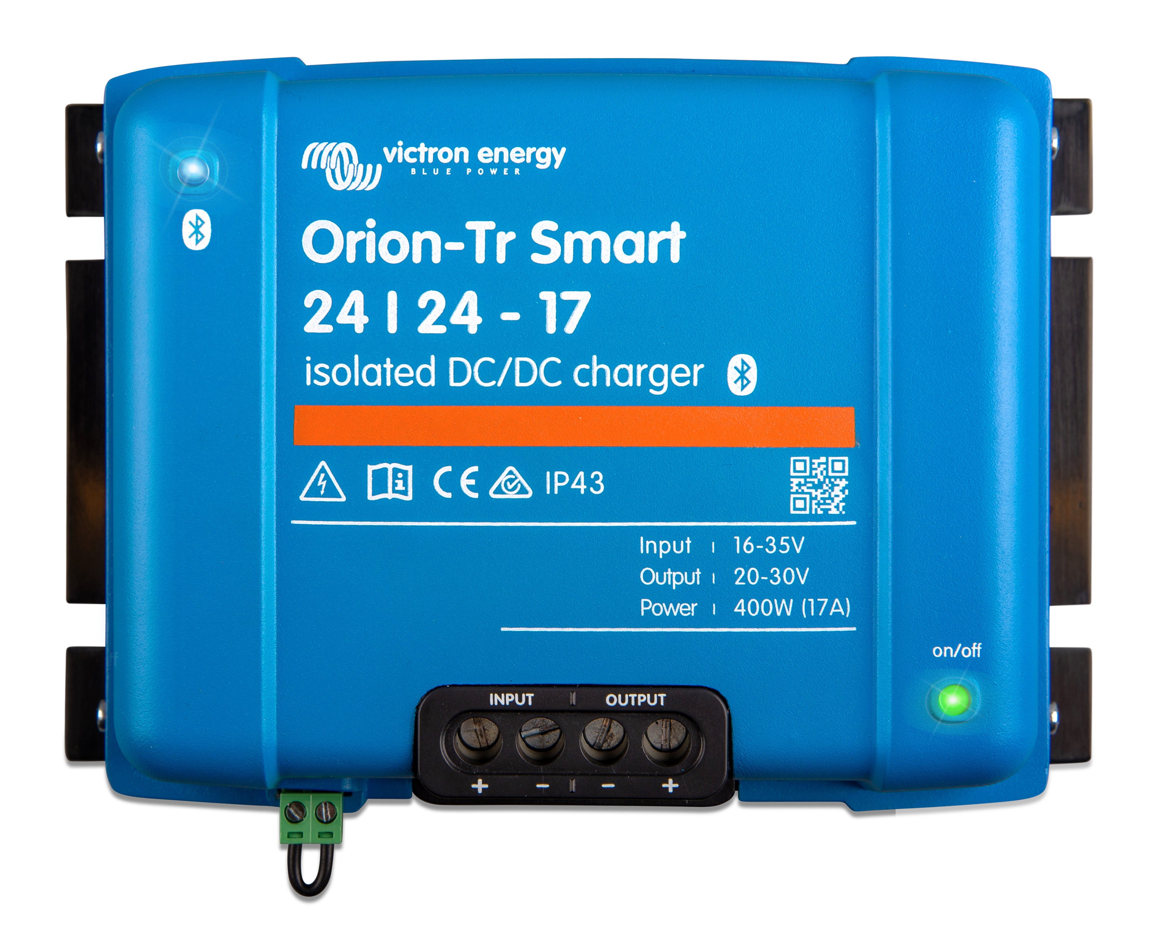 What is the allowable input voltage for the Victron Energy ORI242440140 Orion-Tr Smart 24/24-17A Non-Isolated DC-DC charger