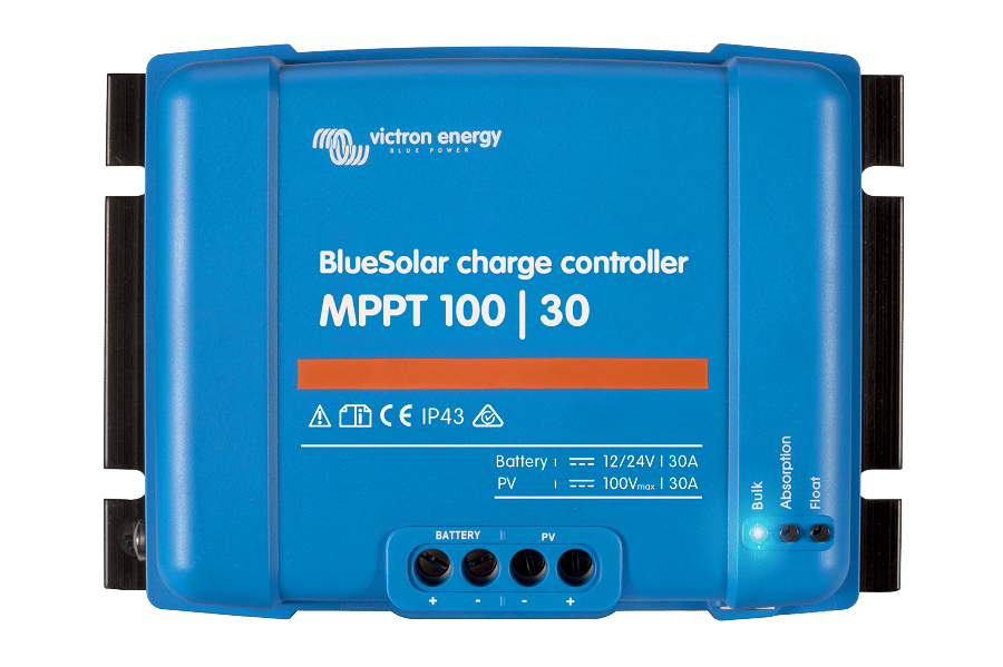 What is the input fuse rating for the BlueSolar MPPT 100/30 charge controller?