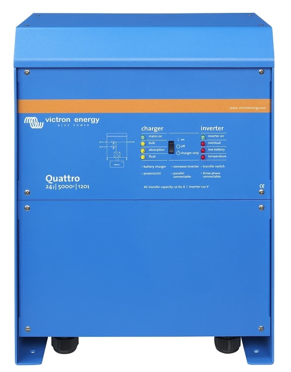 What is the number of AC inputs on the Victron Quattro inverter charger?