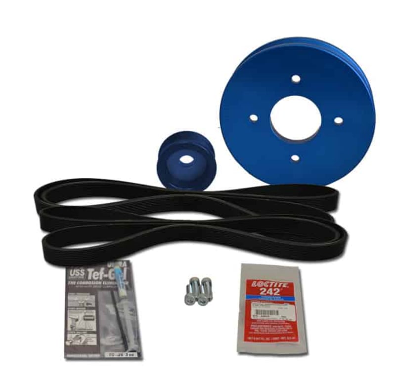 What is the diameter of the three pulleys in this 48-YSP-3GM-C kit?