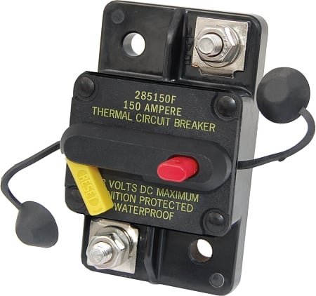 Does current direction matter in the 150 amp circuit breaker? What goes on AUX or BAT?