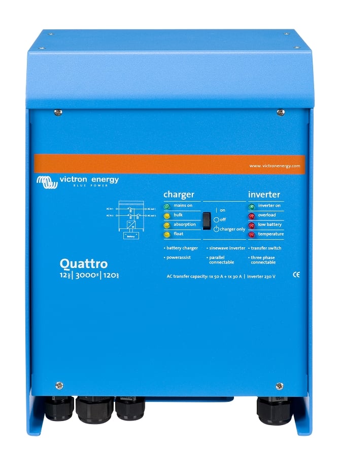 Victron Energy QUA123020010 Quattro 12/3000/120-50/50 230V VE.Bus special order 230 Volt Questions & Answers