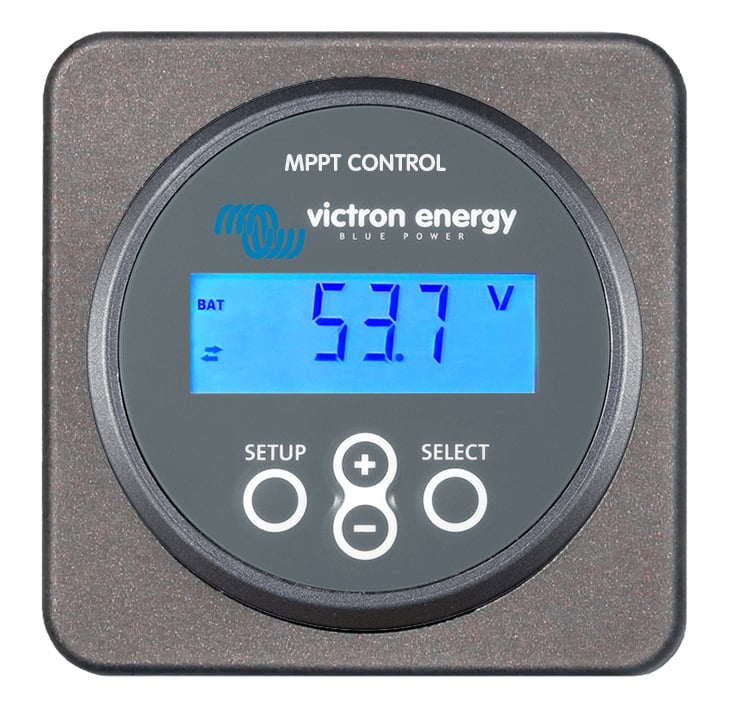 Will the Victron Energy MPPT Control, when paired with a Victron BlueSolar Charge Controller MPPT 150/35, give you the status of the battery charge in a percentage as well as by voltage?