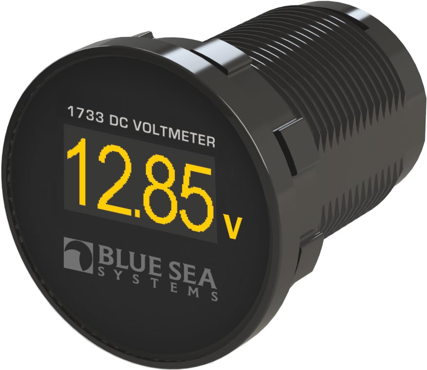 What diameter hole is required to install the Blue Sea 1733 Voltmeter?