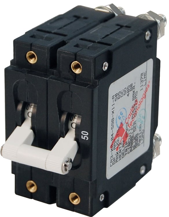 Is this 50 amp circuit breaker suitable for use as a 120 volt AC main?